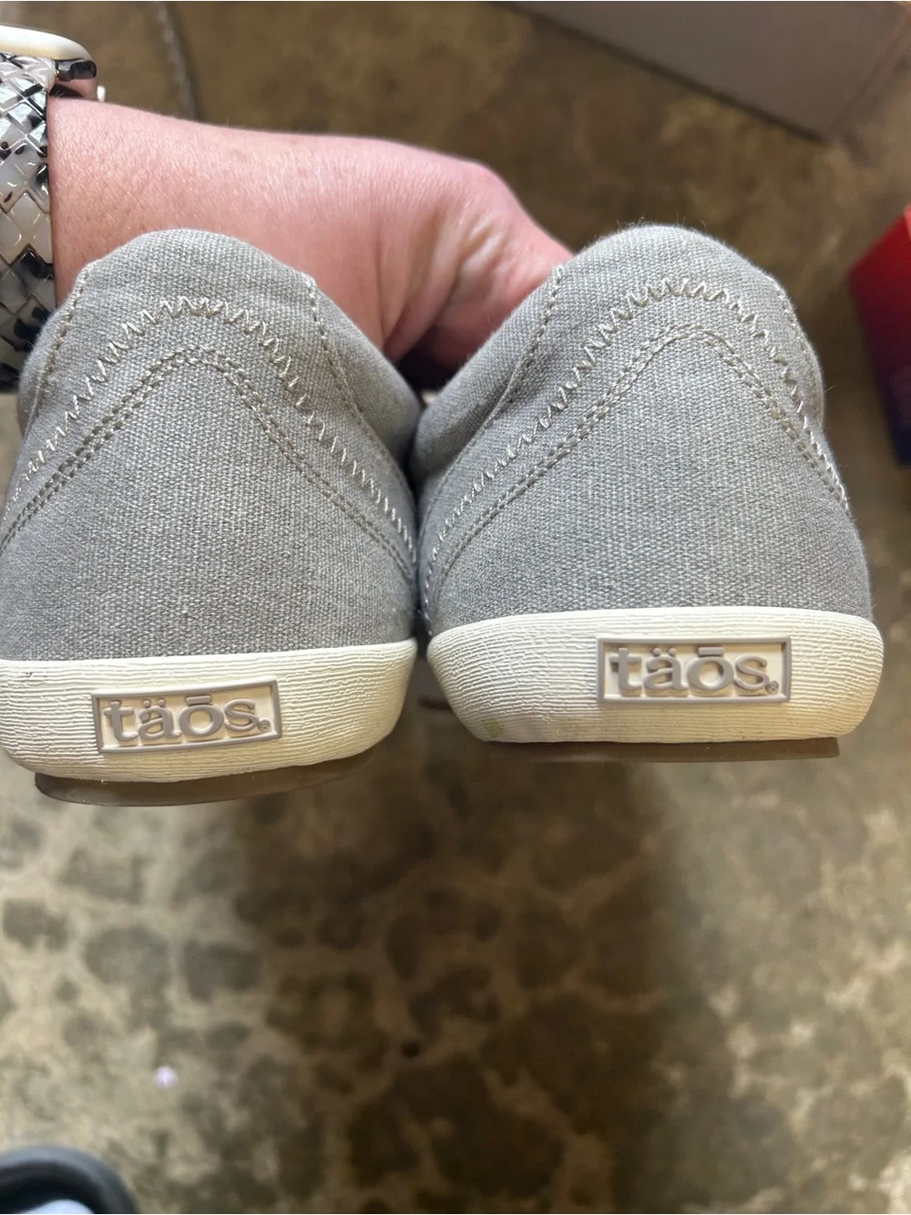 Taos Women Star Gray Canvas Fashion Sneaker Size 12
